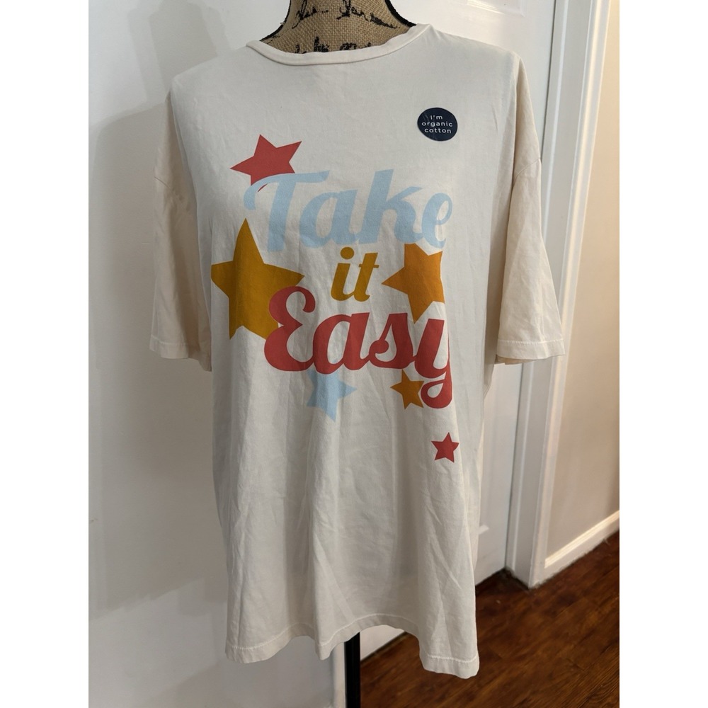 shore t‎ shirt Organic Cotton Take It Easy Fits Xl Vacation Travel